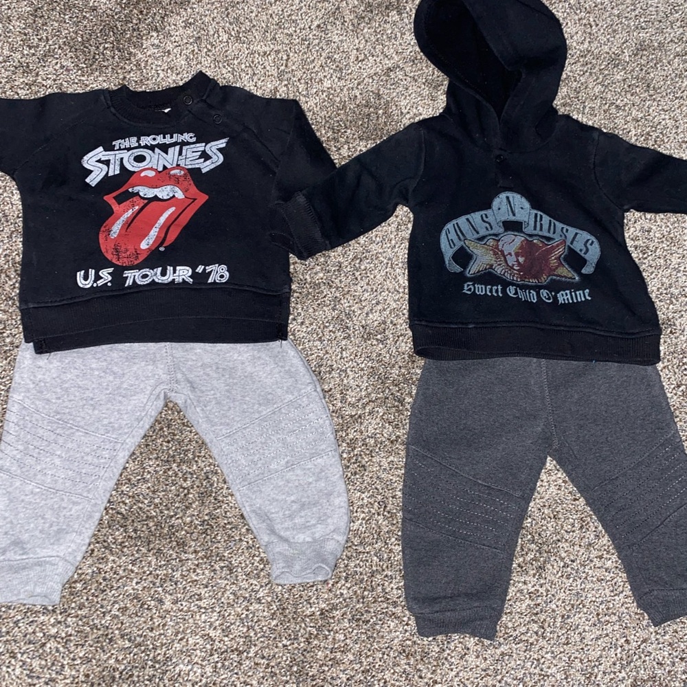 Baby boys set of 2 “Rockband” sweatsuits